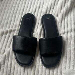 a new day Black Slide Sandals